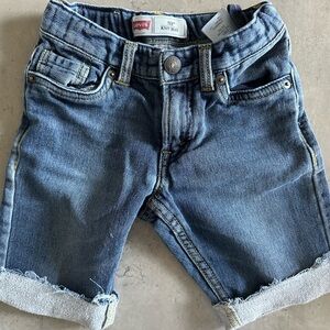 Levi's Blue Denim Shorts Distressed Hem
